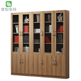 广州办公文件柜木质带玻璃门办公文件柜资料柜简约现代办公书柜