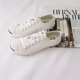 CIYEBABY 开口笑小白鞋帆布鞋白色 简单可爱纯色单鞋女鞋韩国chic
