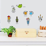 花朵厨具卡通创意时尚厨房贴防水阳台贴可移除墙贴纸贴画随心贴