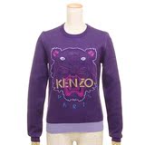 款19 英国代购 Kenzo 2015女士紫色虎头纯棉圆领套头针织衫卫衣