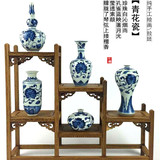 中国风景德镇青花瓷 手绘青花瓶陶瓷花插创意客厅博古架小摆件
