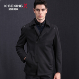 K-boxing/劲霸长袖毛呢布常规外套茄克男装新款修身夹克BKDX3303