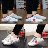 韩国做旧星星鞋小白鞋情侣白色板鞋男女鞋系带运动鞋休闲鞋脏鞋潮