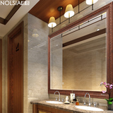 NOLSIA复古壁挂中式美式欧式全实木橡木色卫浴镜卫生间浴室镜子