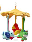 婴儿玩具 韩国新生儿音乐旋转床铃布艺毛绒绒布床挂 太阳花风铃