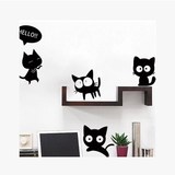 爱情树 5只小黑猫历险记贴画墙贴客厅花冰箱贴儿童房浪漫厨房贴纸