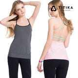 TITIKA女显瘦吊带背心上衣含胸垫无钢圈运动速干健身瑜伽服61310