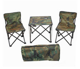厂家直销 户外便携背包式折叠桌椅 定制野餐钓鱼椅迷彩三件套