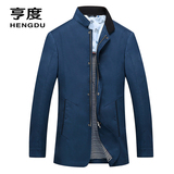 2016春季新款韩版夹克中年男士商务休闲立领薄款男装茄克大码外套