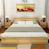 包邮简约现代板式床18米单双人榻榻米实木储物折叠沙发儿童床特价