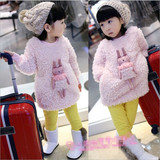 2016春秋装韩版女童装儿童圆领长袖加绒保暖卫衣 打底衫加厚上衣