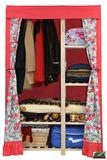 特价简易衣柜组装实木单人布衣柜加固可折叠布艺挂衣柜子结实衣橱
