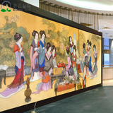 轩美古典文化 中式大型壁画定制 酒店办公室宾馆书房背景墙
