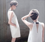正品代购ZARA2015夏装新款韩版女装中长款修身显瘦短裙雪纺连衣裙