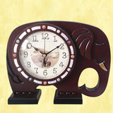 简约现代实木静音中式座钟可爱艺术台钟欧式石英钟表摆件饰品