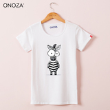 ONOZA2016夏季修身简约体恤女 可爱大眼睛斑马学生印花短袖T恤786