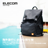 日本Elecom/宜丽客帆布防水双肩背包 男女商务旅行笔记本BM-BP02
