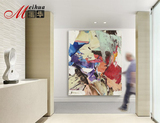 抽象涂鸦艺术油画公司大饰画幅特大尺寸巨幅色彩无框家居办公装