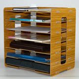 理架书桌面木质书架杂志书本架A4文件架收纳盒多功能办公室木制整