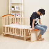 儿童床单人婴儿床折叠床小孩床婴儿床带护栏折叠床小床铁床