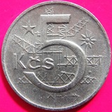 捷克斯洛伐克硬币1973年5克郎.径;26mm白铜币,品如图