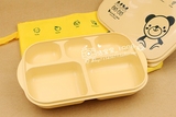 韩国原装ECO玉米可降解儿童餐具袋抗菌盖5格餐盘宝宝学生便当饭盒