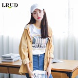 LRUD2016秋季新款韩版宽松灯芯绒外套女BF风蝙蝠袖长袖休闲上衣