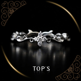 TOPS拓斯原创设计戒指925银镀铂金镶钻欧美个性北极之星简约女戒