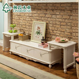 林氏木业韩式田园电视柜组合卧室客厅可伸缩矮柜小户型家具BD1M