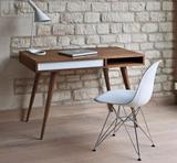 北欧电脑桌实木小户型书桌现代简约办公工作写字台洽谈桌靠墙壁桌