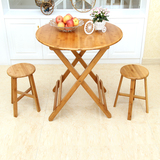 折叠方桌楠竹圆桌 简易餐桌便携实木儿童学习桌小户外饭桌特价桌