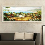 自油自画diy数字油画地中海 客厅大幅欧式田园风景装饰画数码油画