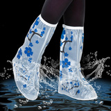 强迪新款雨靴防雨鞋套 防水防滑鞋套 加厚底男女高帮儿童下雨天