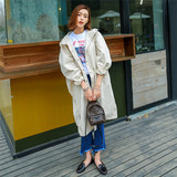 2016秋季韩版女装欧美风休闲宽松中长款风衣薄款外套