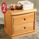 龙森 现代新中式实木床头柜储物柜简约卧室榉木家具床头抽屉柜