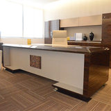 新款中泰国景派格办公班台 2.4/2.8/3.2米现代实木老板桌总裁桌