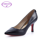 哈森/harson2016春季新品通勤女款酒杯跟婚鞋浅口尖头单鞋HS65301