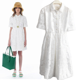 专柜代购 kate spade 2015春新款 白色公主款中长款宽松连衣裙