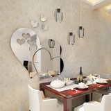 心形镜面墙贴画餐厅客厅卧室玄关背景墙壁装饰3d立体水晶亚克力
