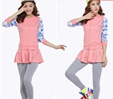 2016春季新款韩版矮个子女生卫衣休闲三件套套装时尚运动裙套装女