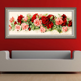 自油自画 数字油画diy 大幅手工手绘客厅餐厅花卉装饰画 玫瑰飘香