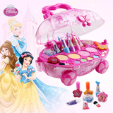 正品迪士尼公主儿童化妆品组合女孩过家家彩妆玩具车生日礼物