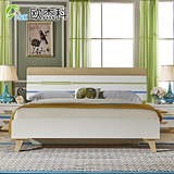 欧杰科实木床1.8米橡木北欧卧室双人床1.5米现代简约家具婚床大床