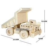 木质拼装模型男孩儿童益智玩具3D立体拼图组装大货车工程车自卸车