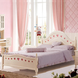 韩式儿童床女孩床单人床1.2 1.5米粉色公主床儿童家具套房