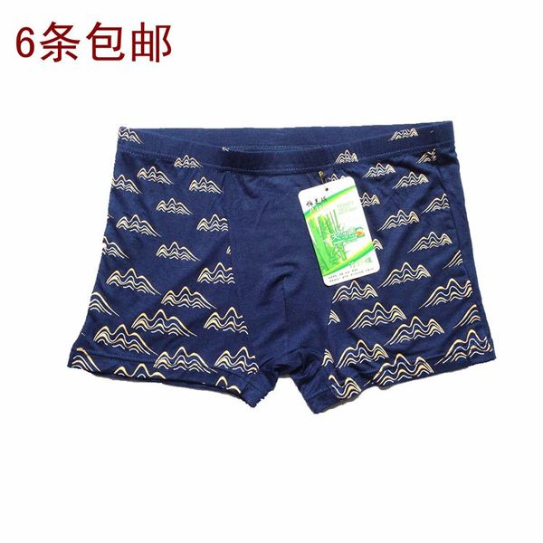 5条包邮男士莫代尔内裤竹纤维纯棉四角平角u凸薄款裤头青少年宽松