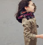 韩国女童秋款纯棉英伦风衣宝宝外套童装大衣外贸中大童儿童双排扣