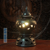 泰国进口镂空雕花陶瓷台灯东南亚家居会所卧室客厅装饰台灯落地灯
