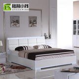 北欧高箱储物床简约现代实木床软包双人床板式床1.8米特价婚床类