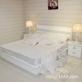 新白色烤漆欧式实木床1.8米松木储物高箱床1.5逸馨双人床特价批发